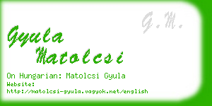 gyula matolcsi business card